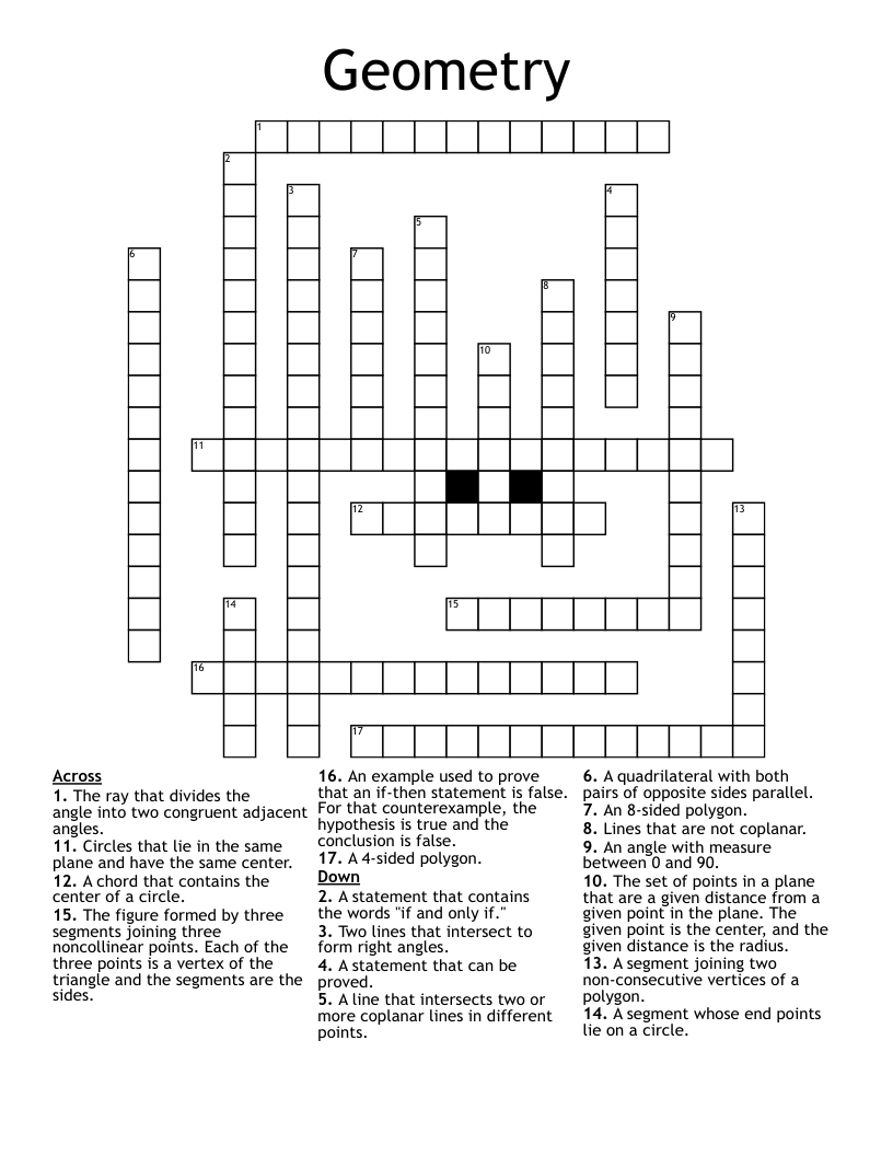 Geometry Crossword