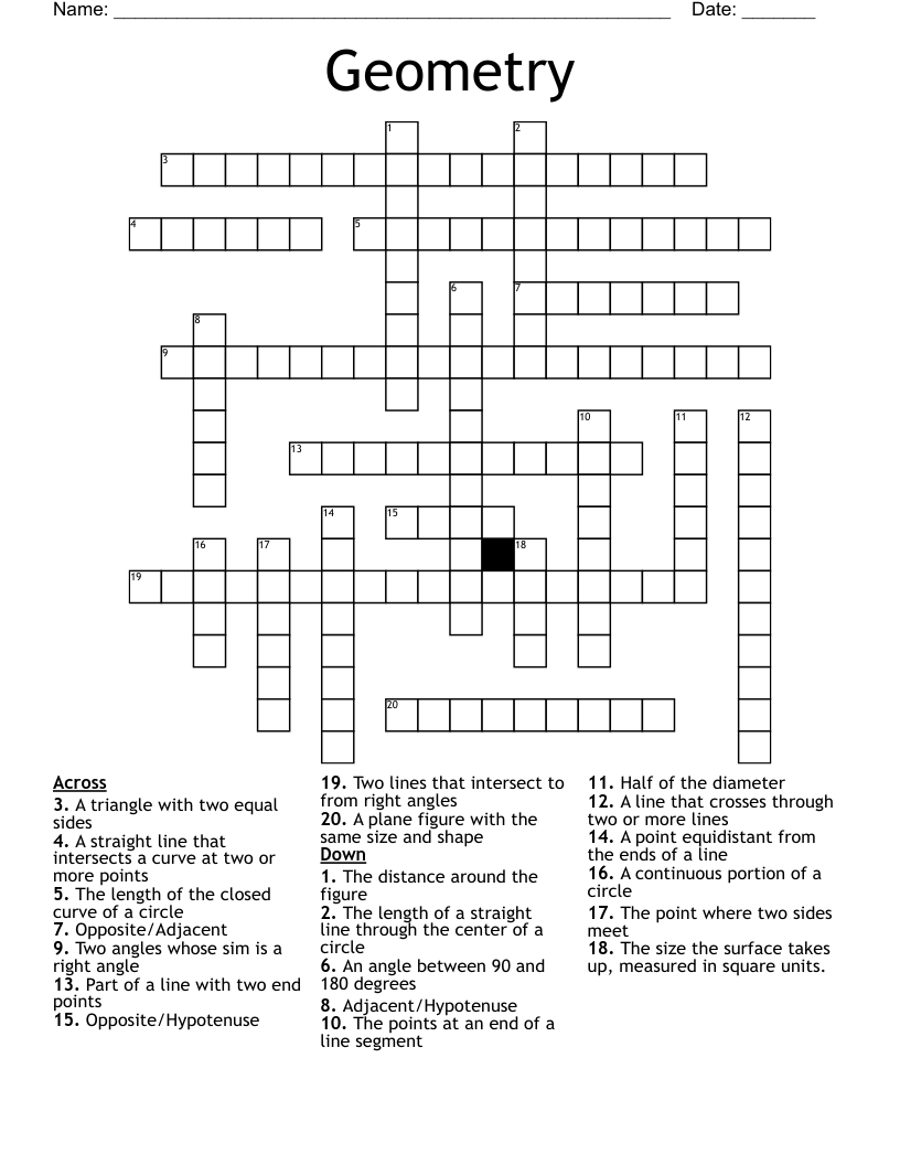 Geometry Crossword