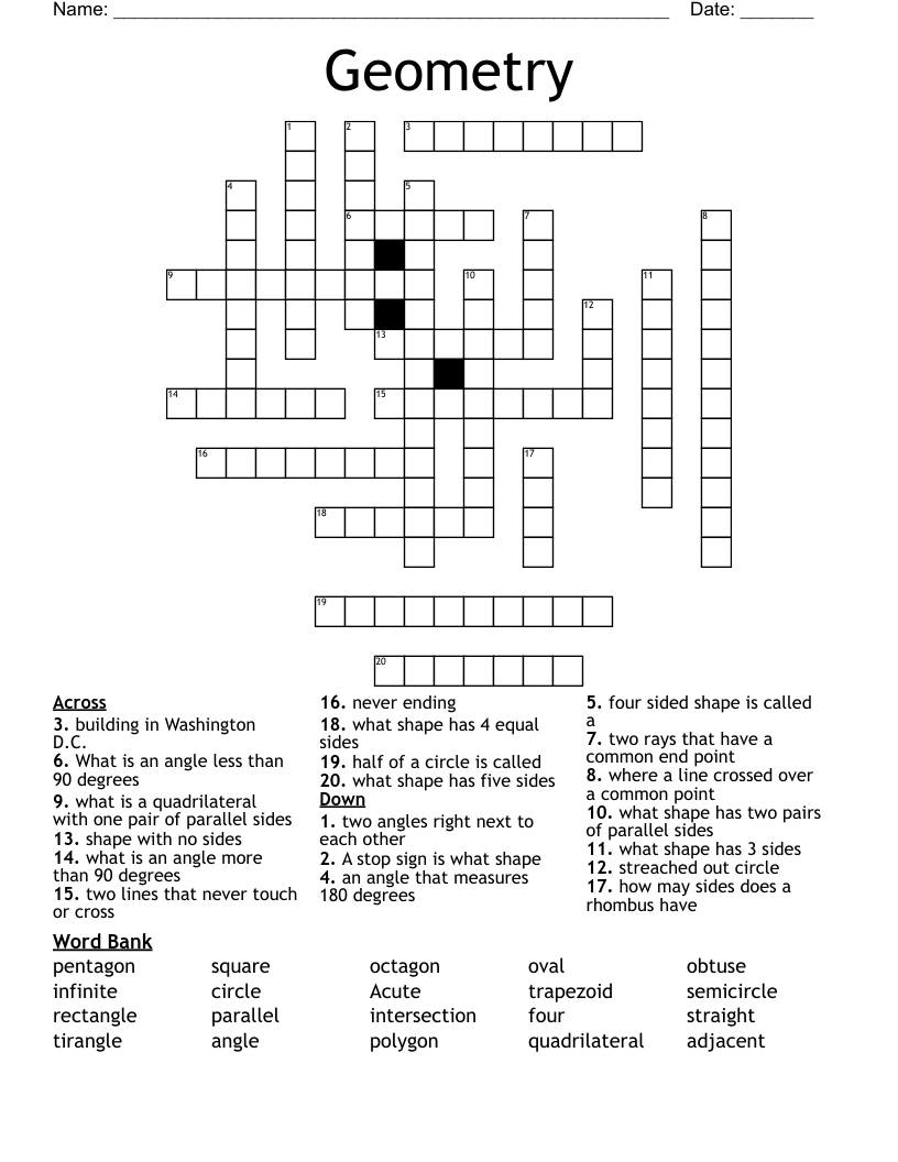 Geometry Crossword