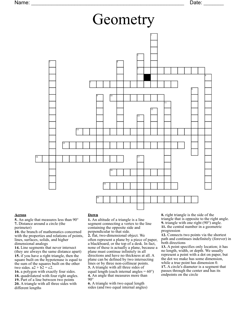 Geometry Crossword