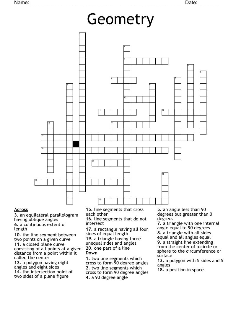 Geometry Crossword