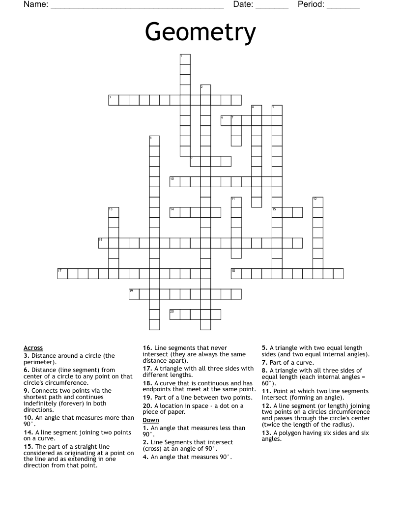 Geometry Crossword