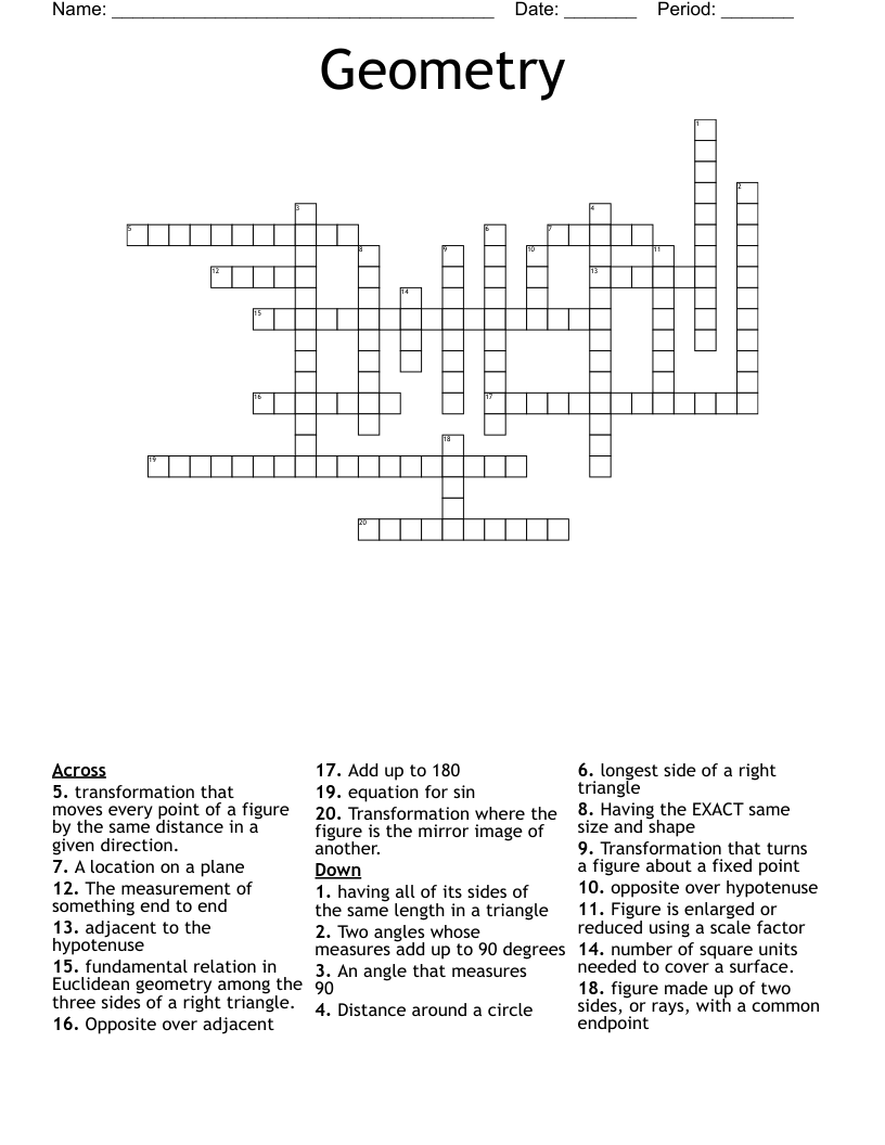 Geometry Crossword