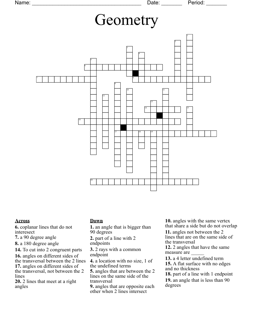 Geometry Crossword