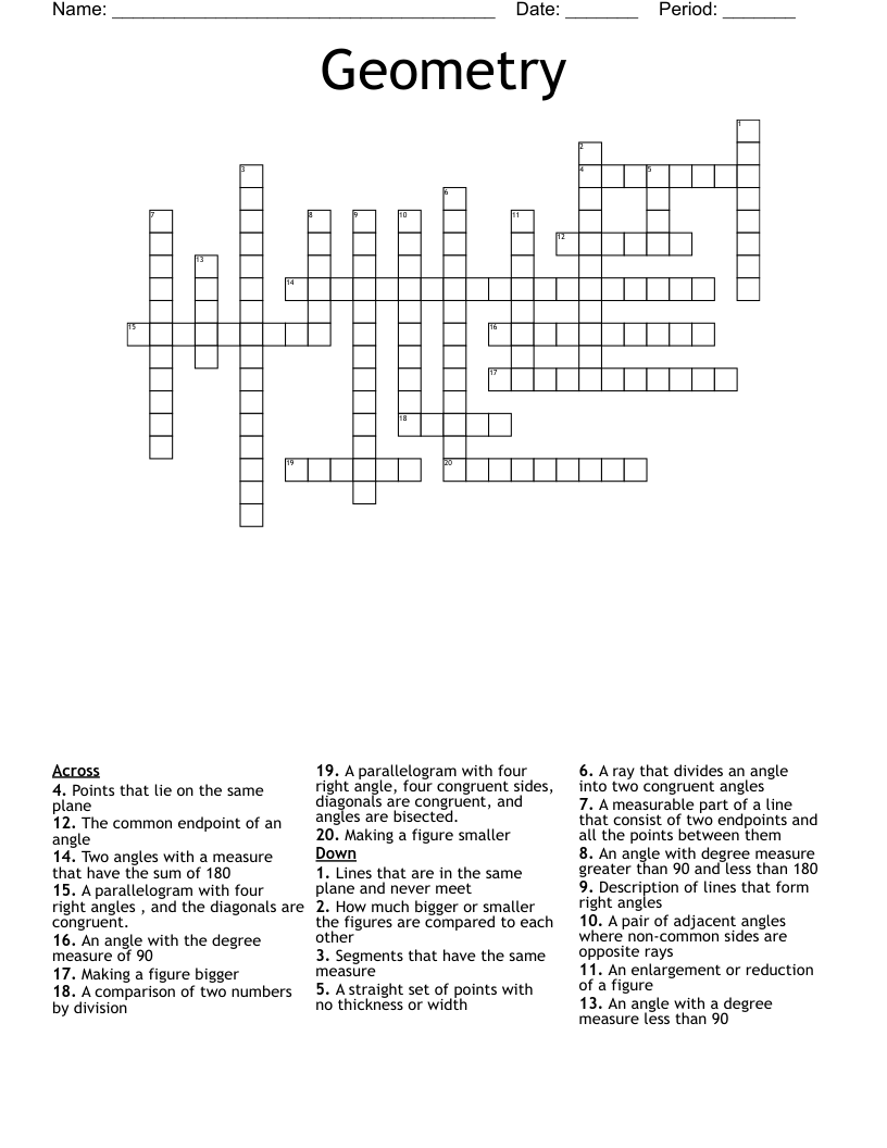Geometry Crossword