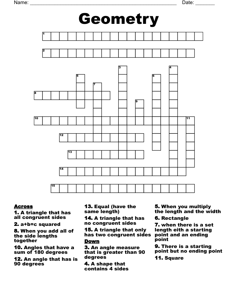 Geometry Crossword