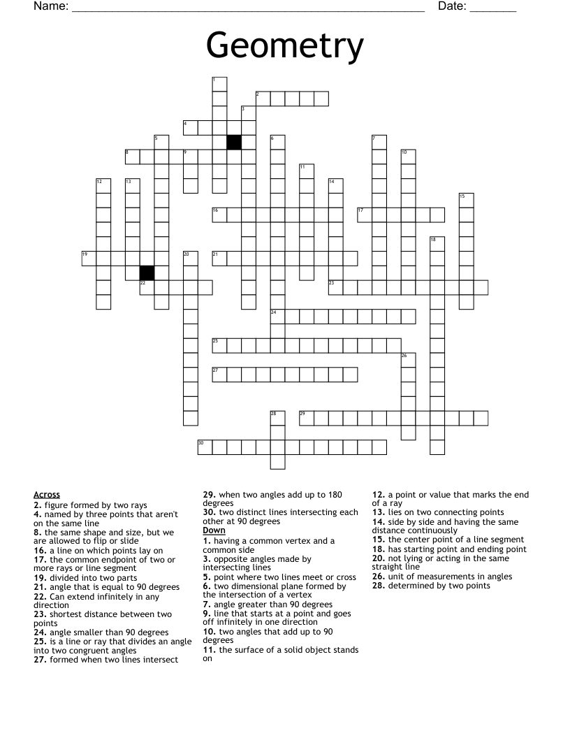 Geometry Crossword