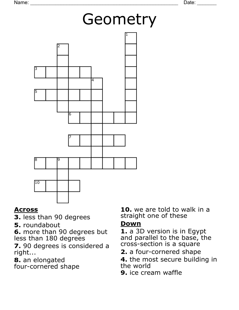 Geometry Crossword