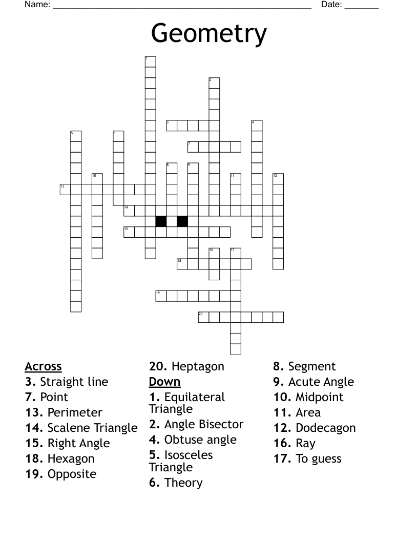 Geometry Crossword