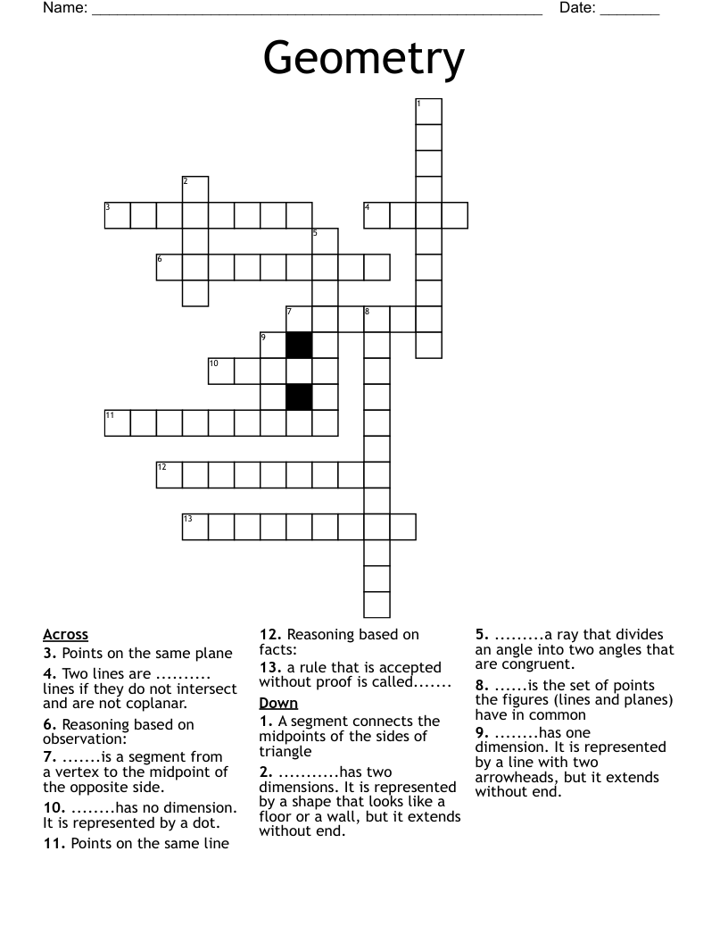 Geometry Crossword