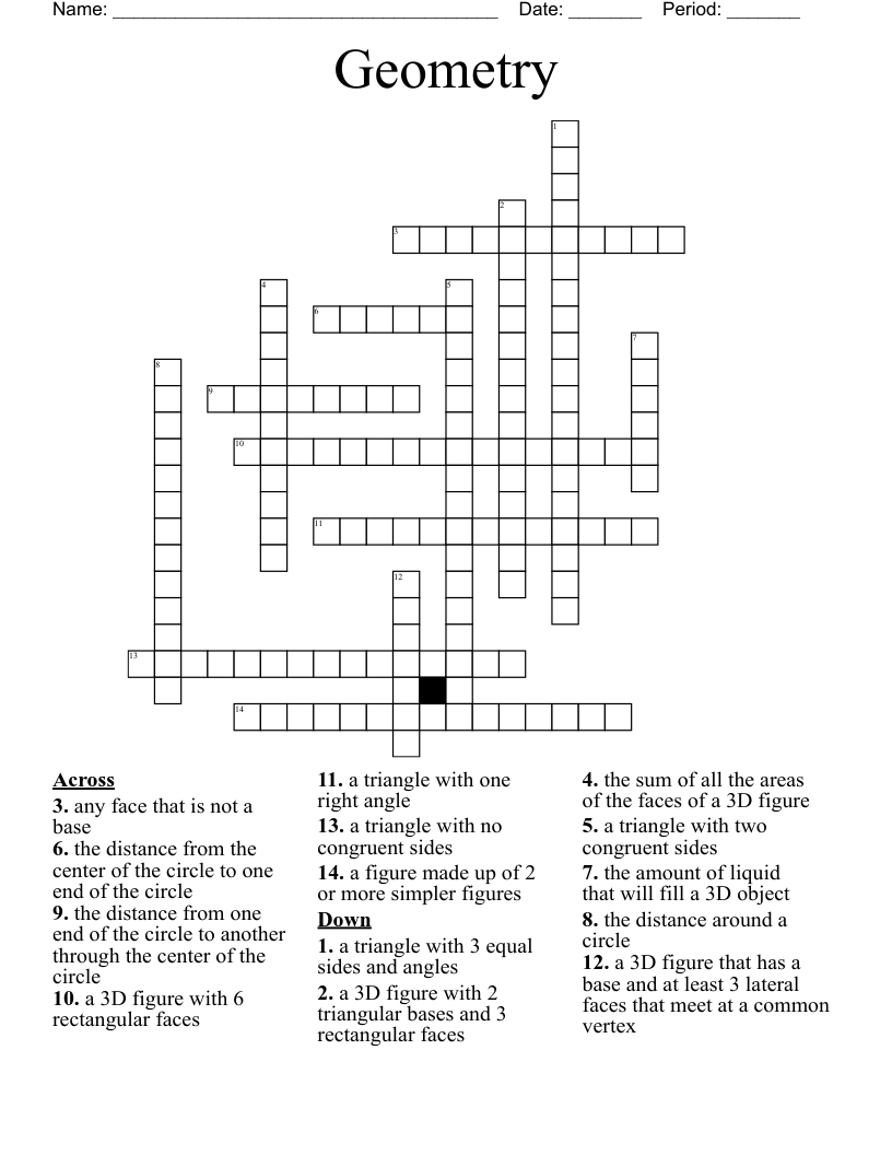 Geometry Crossword