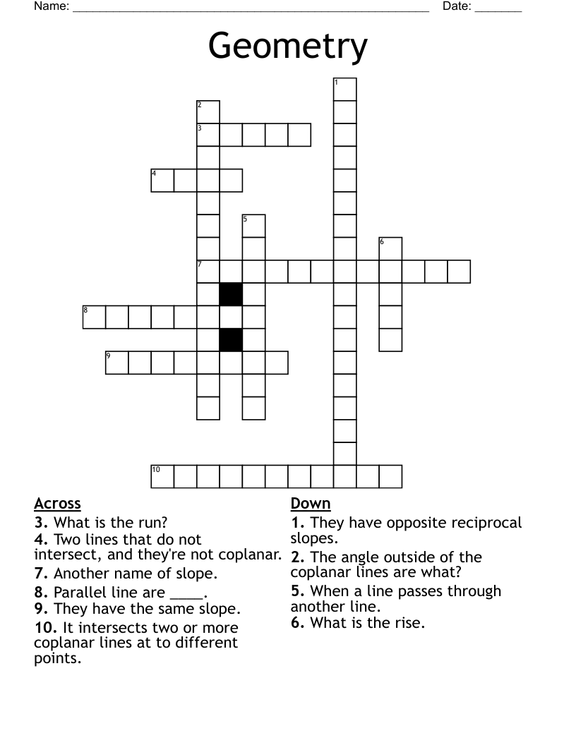 Geometry Crossword