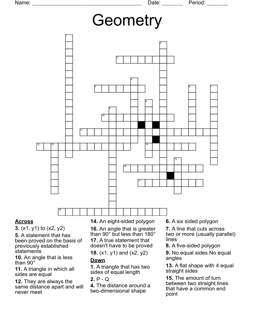 Geometry Crossword