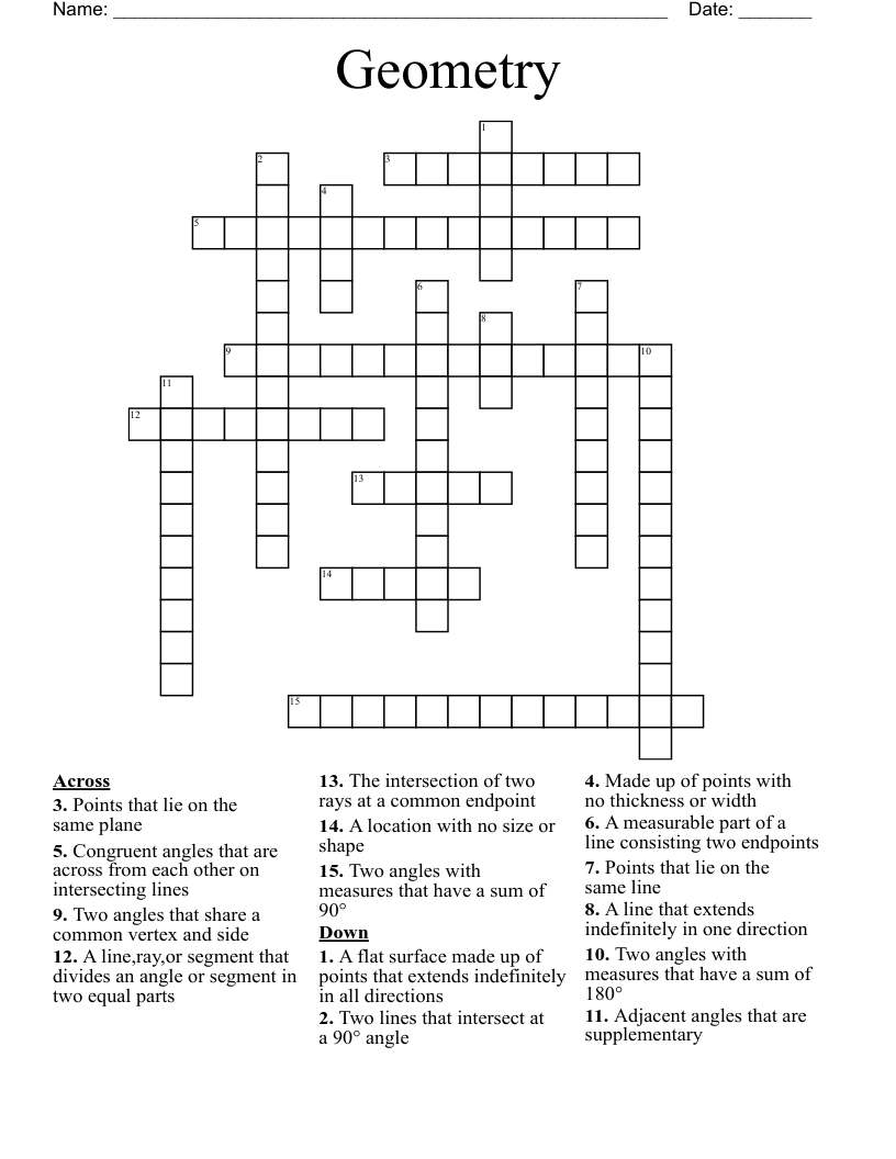 Geometry Crossword