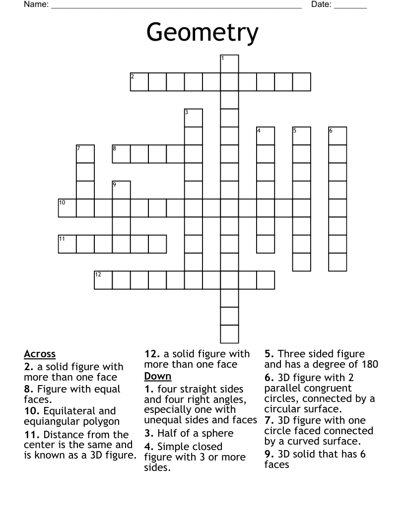 Geometry Crossword