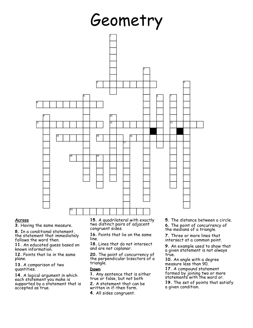 Geometry Crossword