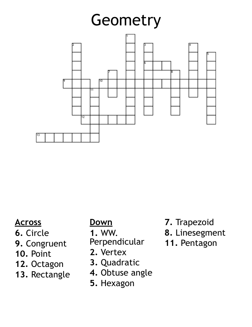 Geometry Crossword