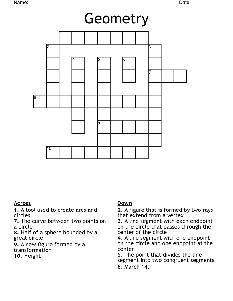 Geometry Crossword