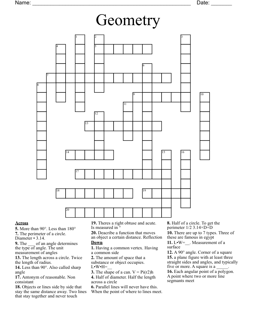 Geometry Crossword
