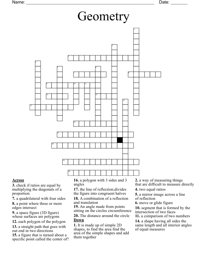 Geometry Crossword