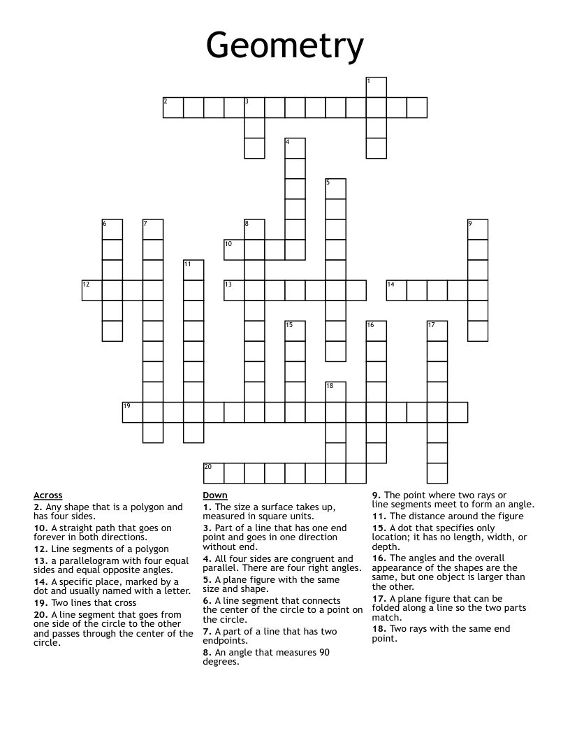 Geometry Crossword