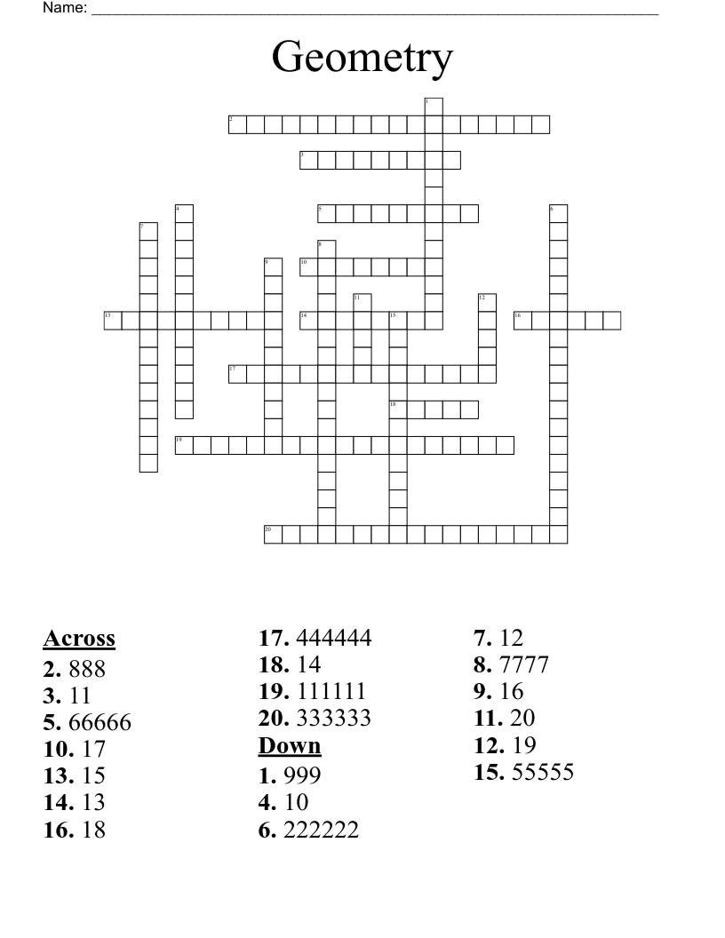 Geometry Crossword