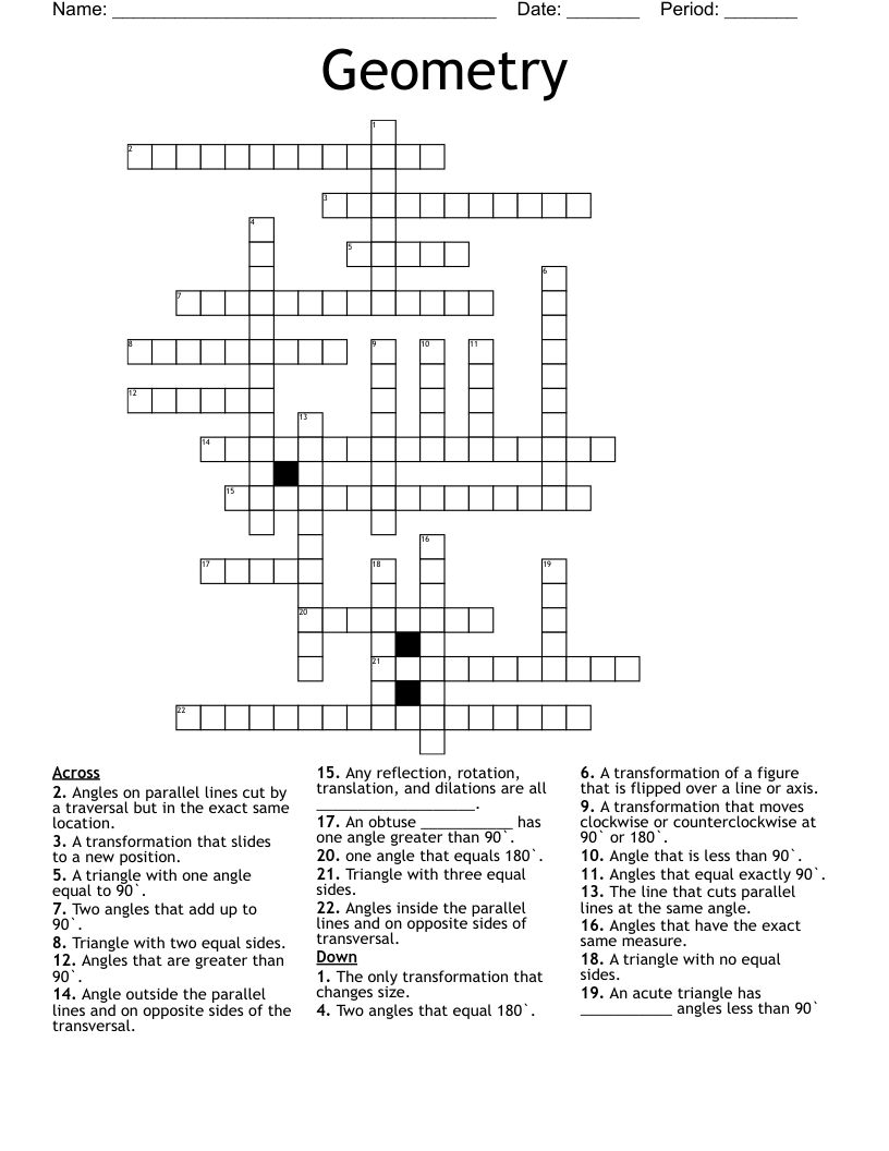 Geometry Crossword