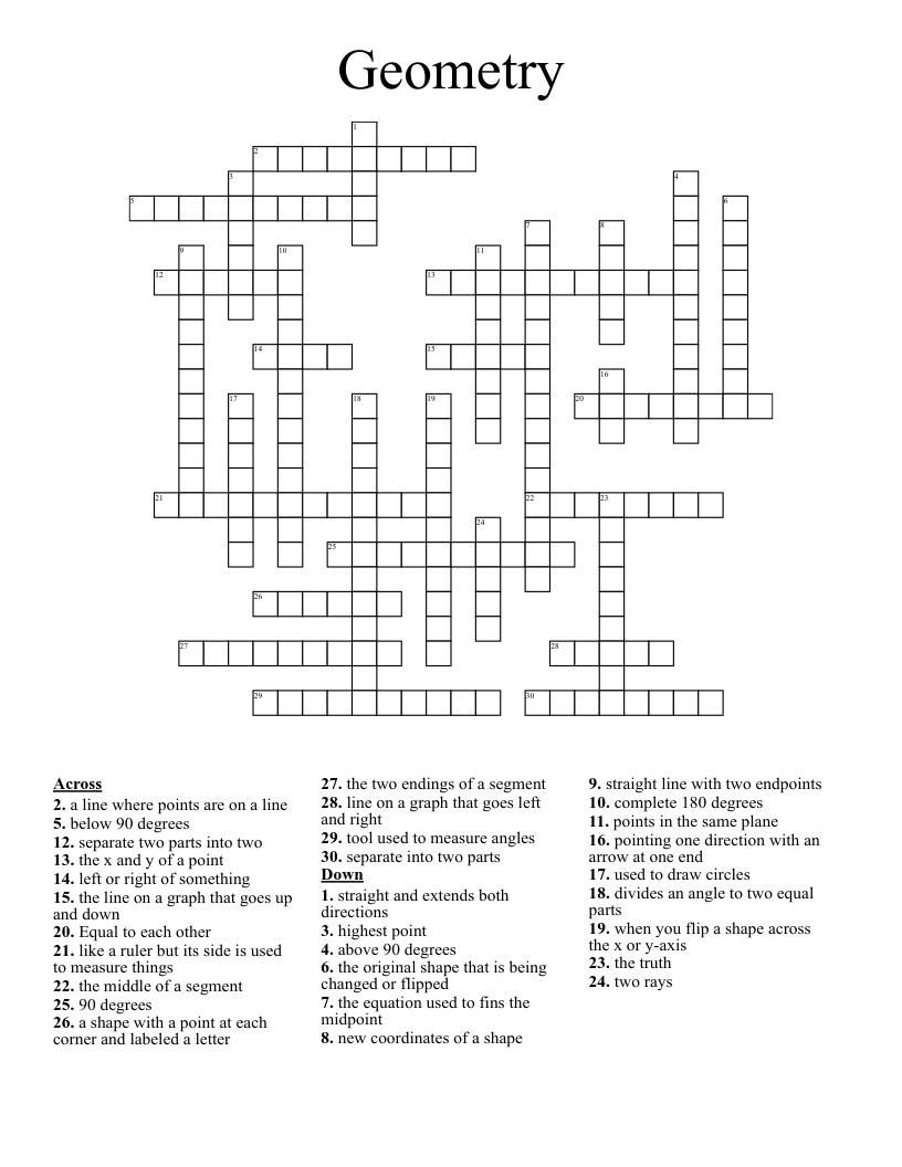 Geometry Crossword