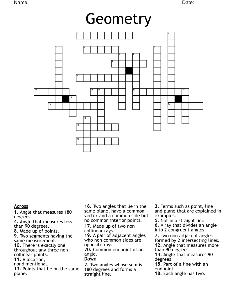 Geometry Crossword