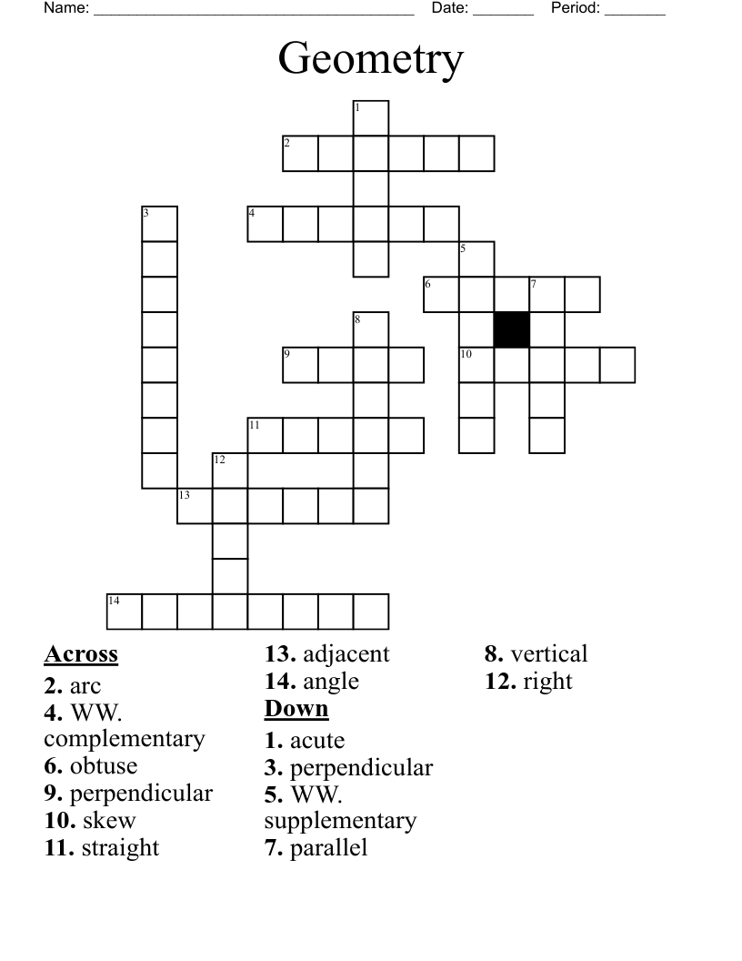 Geometry Crossword