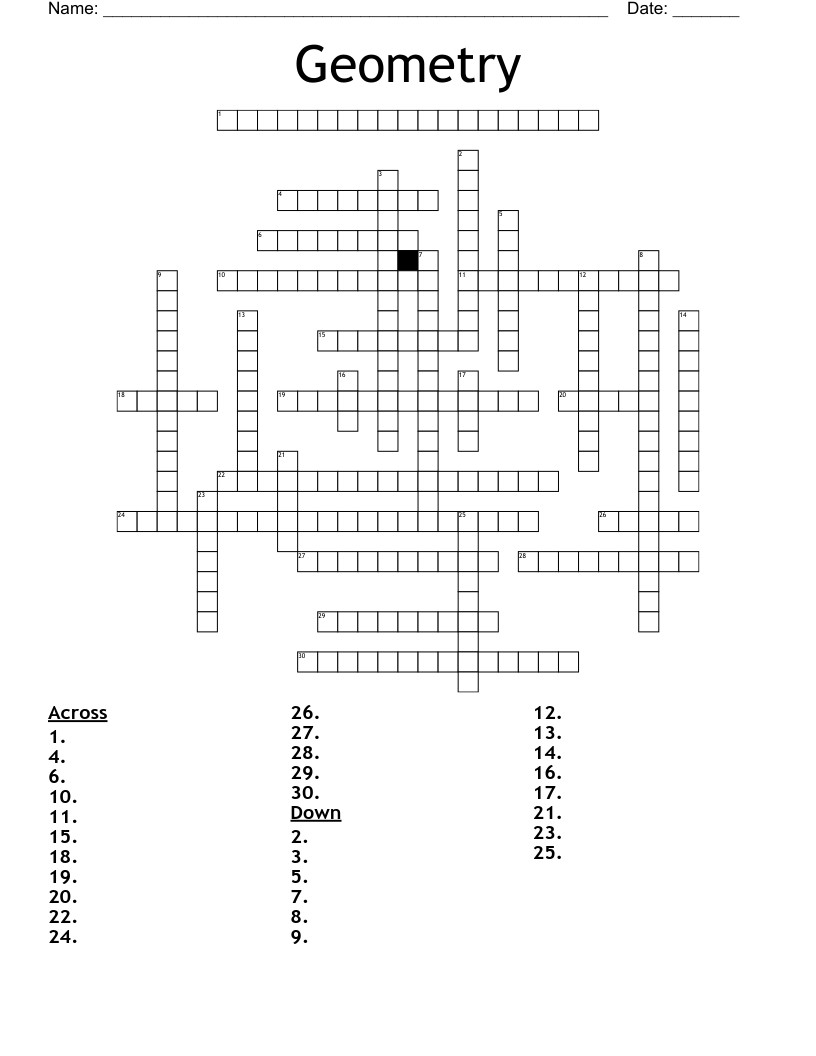 Geometry Crossword