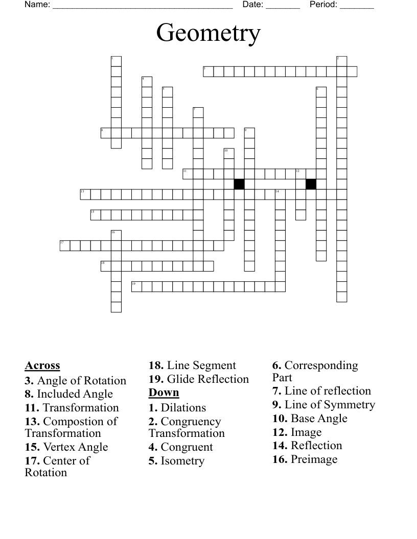 Geometry Crossword