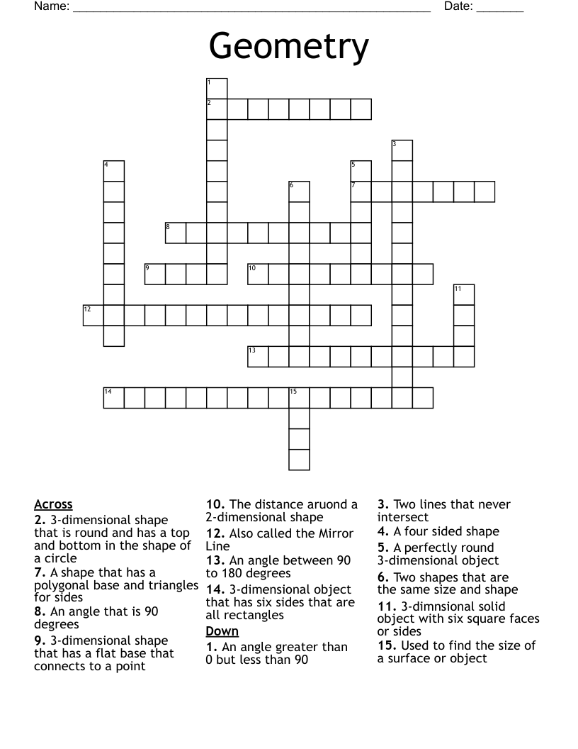 Geometry Crossword