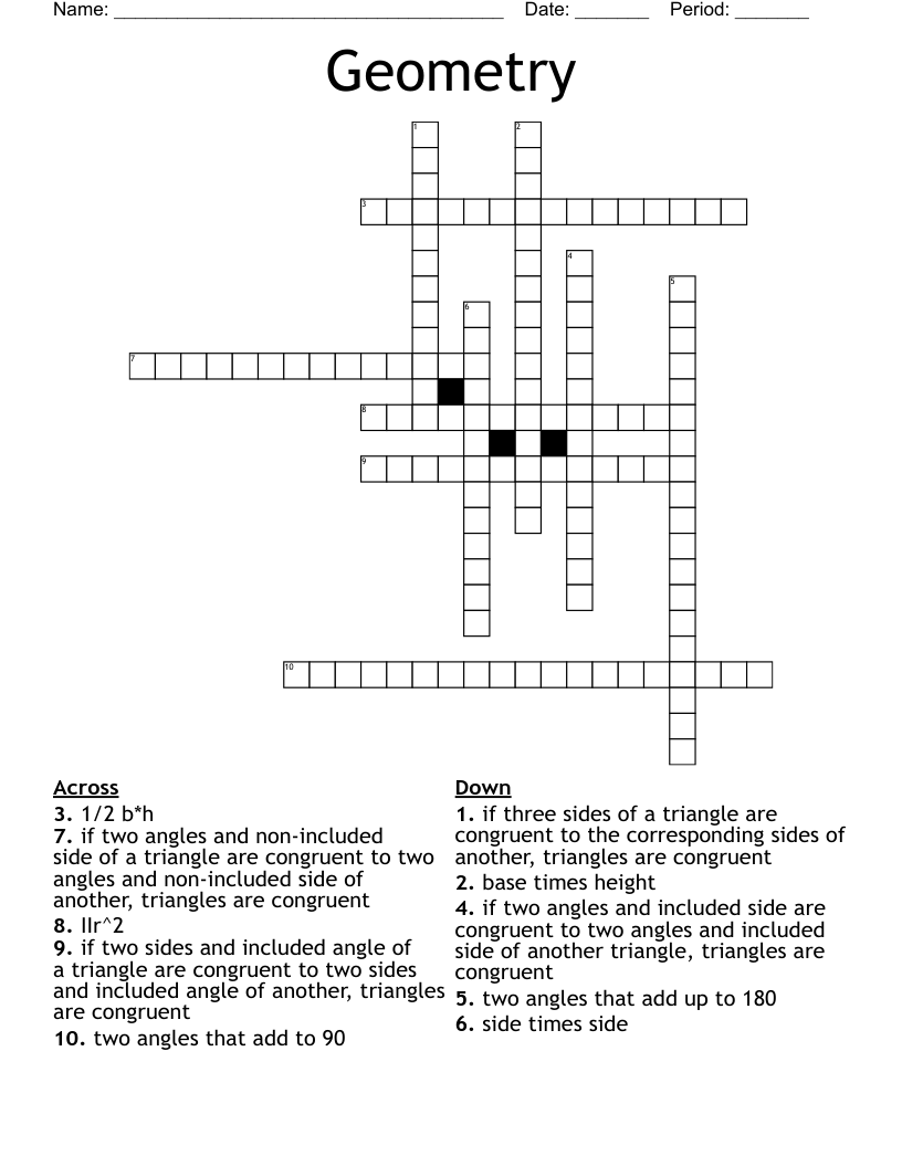 Geometry Crossword