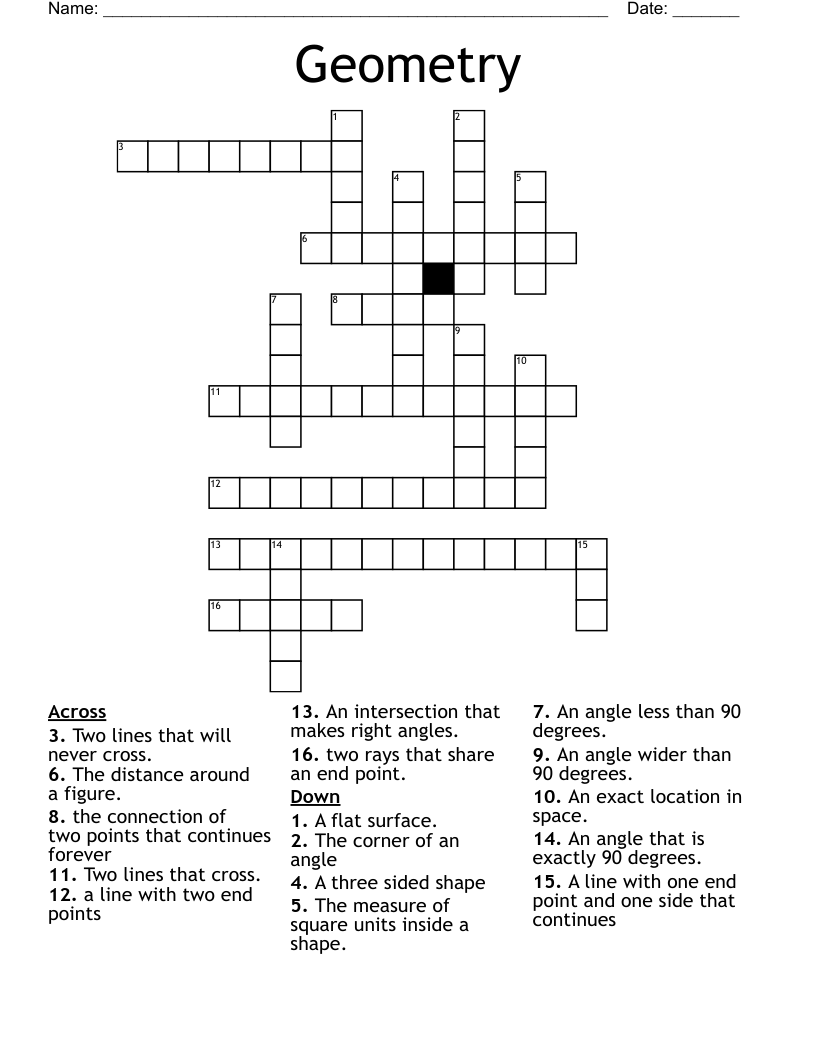Geometry Crossword