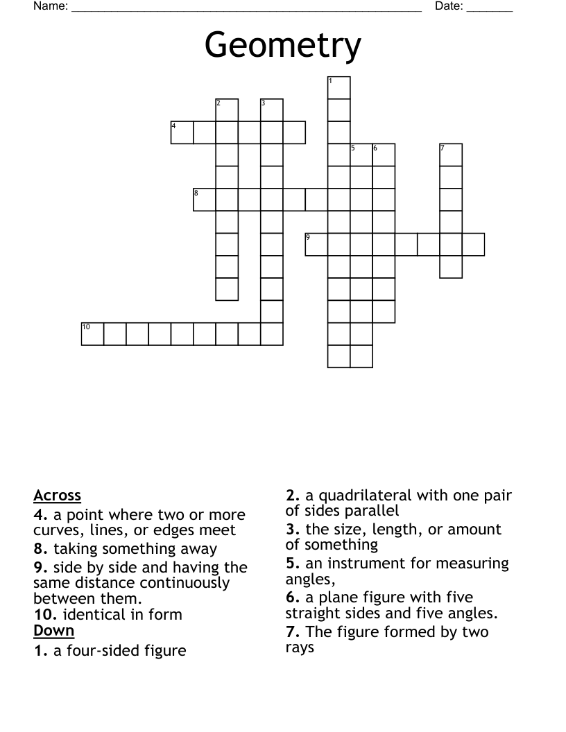 Geometry Crossword