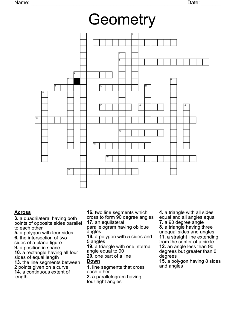 Geometry Crossword