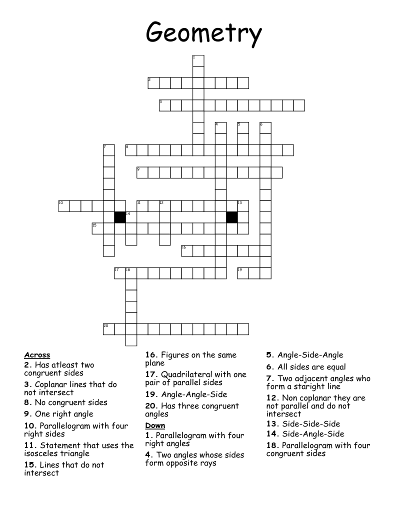 Geometry Crossword