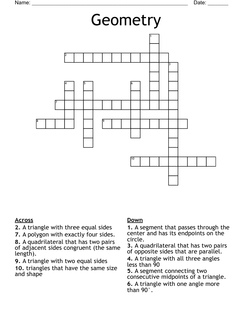 Geometry Crossword