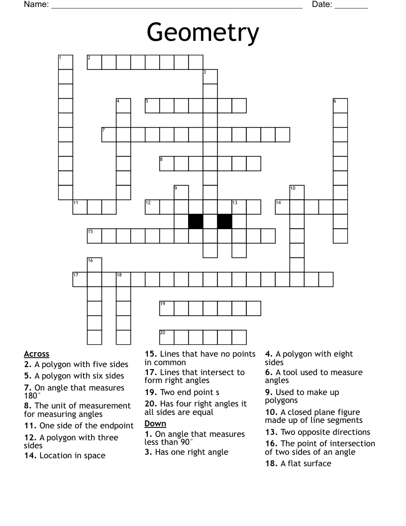 Geometry Crossword