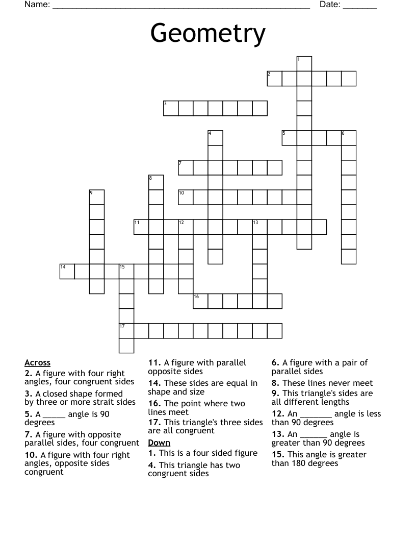 Geometry Crossword