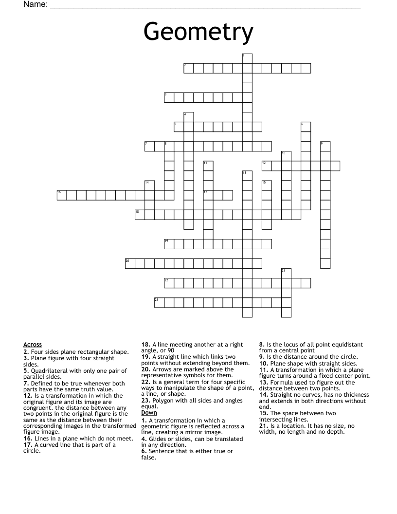 Geometry Crossword