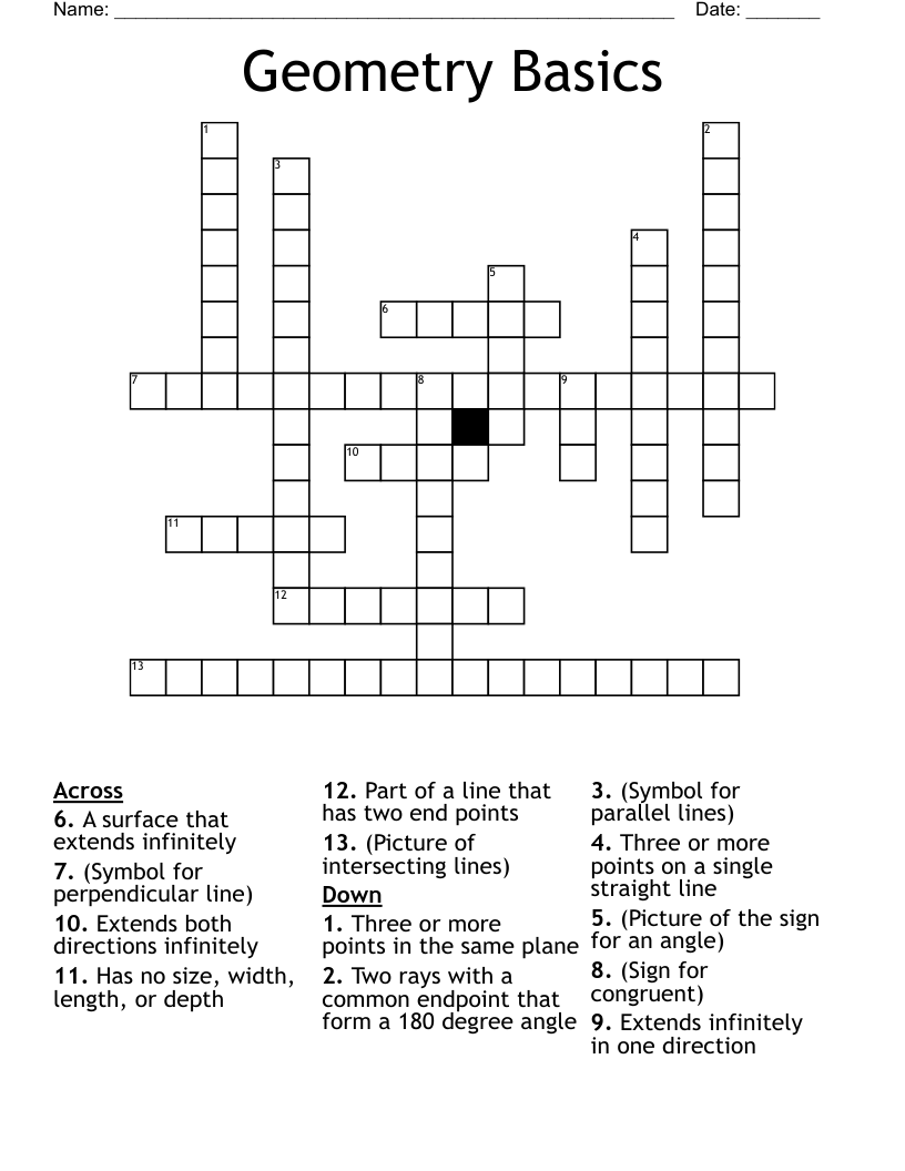 Geometry Basics Crossword