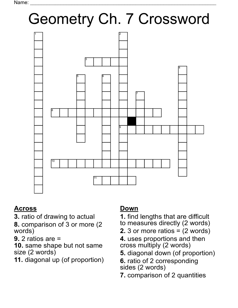 Geometry Ch. 7 Crossword