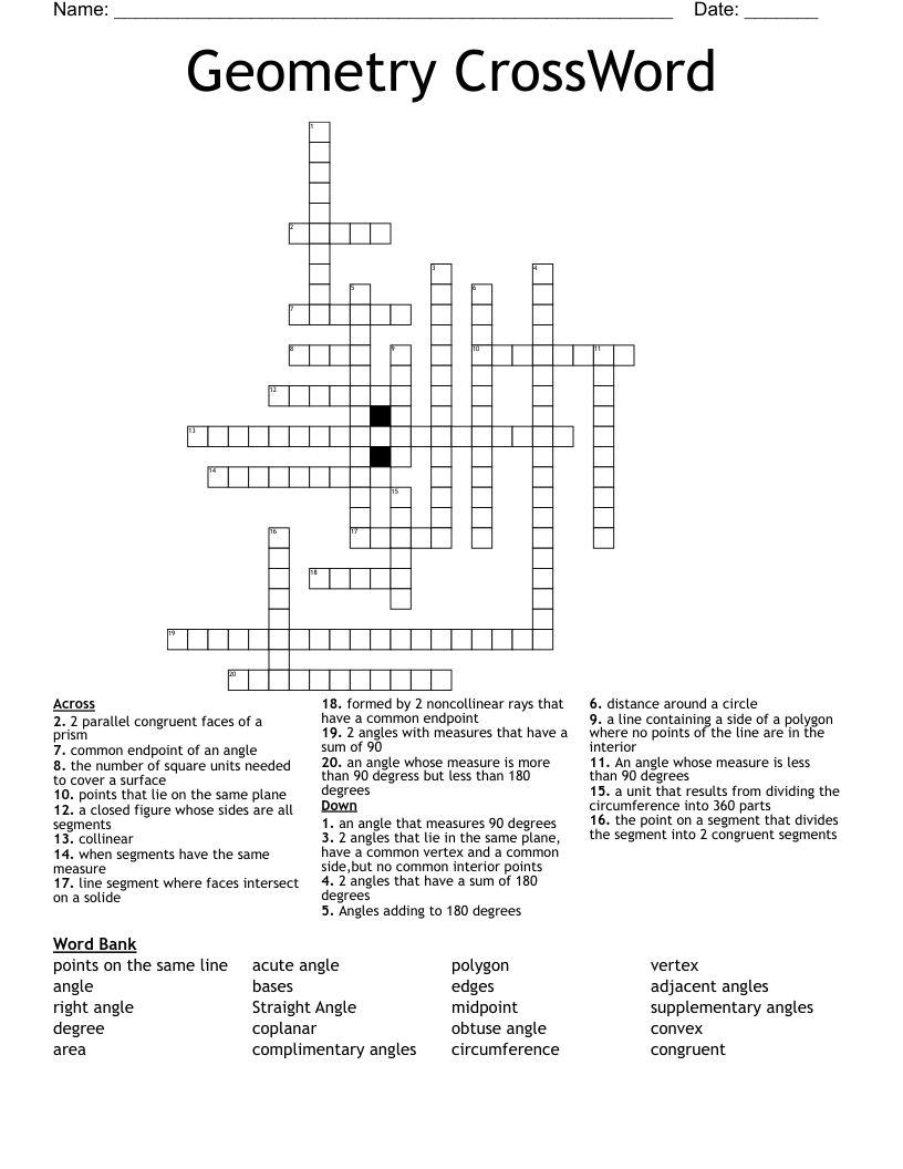 Geometry CrossWord
