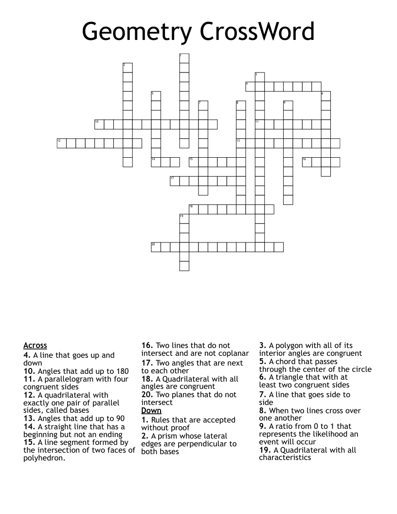 Geometry CrossWord 