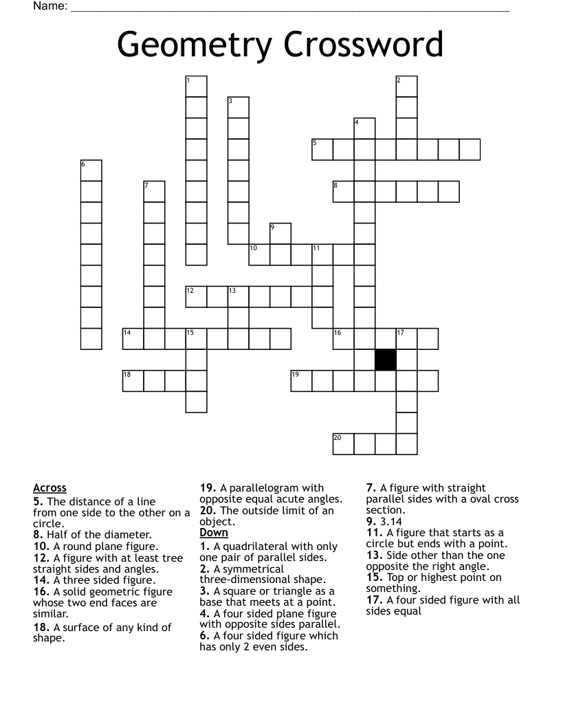 Geometry Crossword