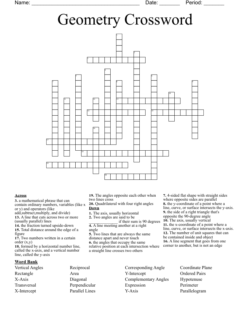 Geometry Crossword