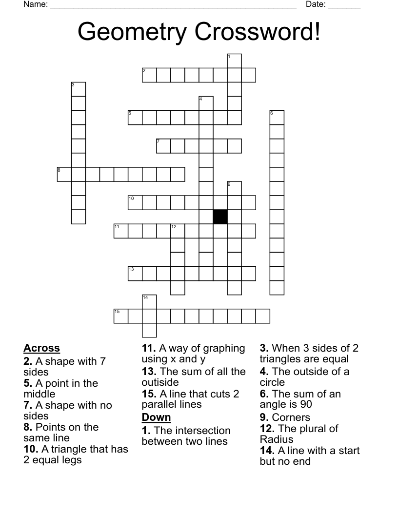 Geometry Crossword!