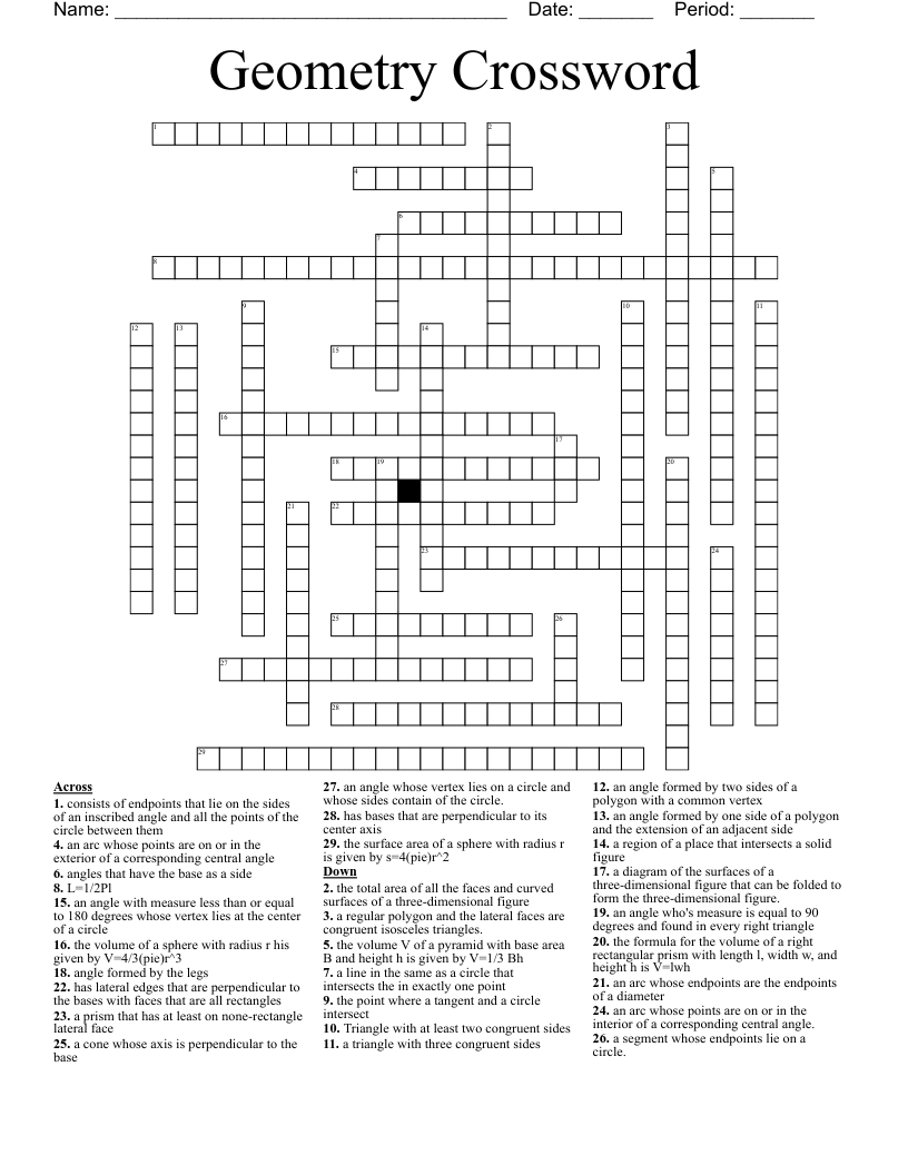 Geometry Crossword
